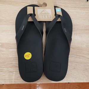 New Reef Women's Cushion Bounce Court Flip-Flop Size 10 Black